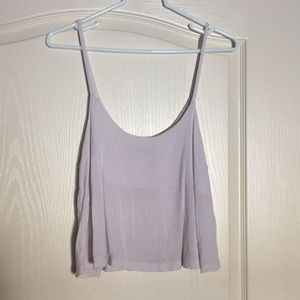 Ivory spaghetti strap crop top